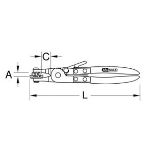 KS TOOLS Stangas gumijas cauruļu savilcējiem, 220mm