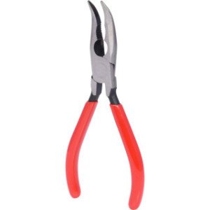 KS TOOLS Plakanās apaļknaibles, ieliektas, 165mm