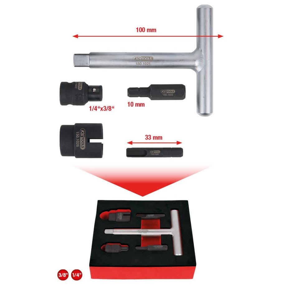 KS TOOLS komplekts plastmasas eļļas nolaišanas skrūvēm