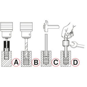 KS TOOLS Vītņu izskrūvēšanas komplekts, 25-daļīgs