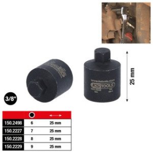KS TOOLS 3/8" bremžu suporta muciņa, 9mm, 6 kantis