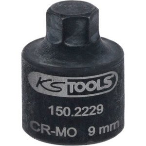 KS TOOLS 3/8" bremžu suporta muciņa, 9mm, 6 kantis
