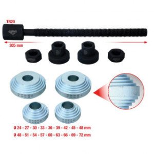 KS TOOLS Gultņu demontāžas komplekts, 9 daļas, Ø 24 - 72mm
