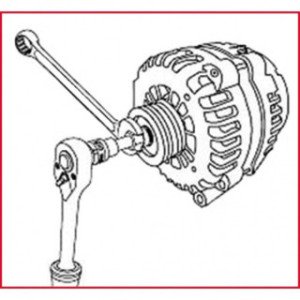 KS TOOLS 1/2" ģeneratora skriemeļa specatslēga, iekšējais seškantis, 10x17mm