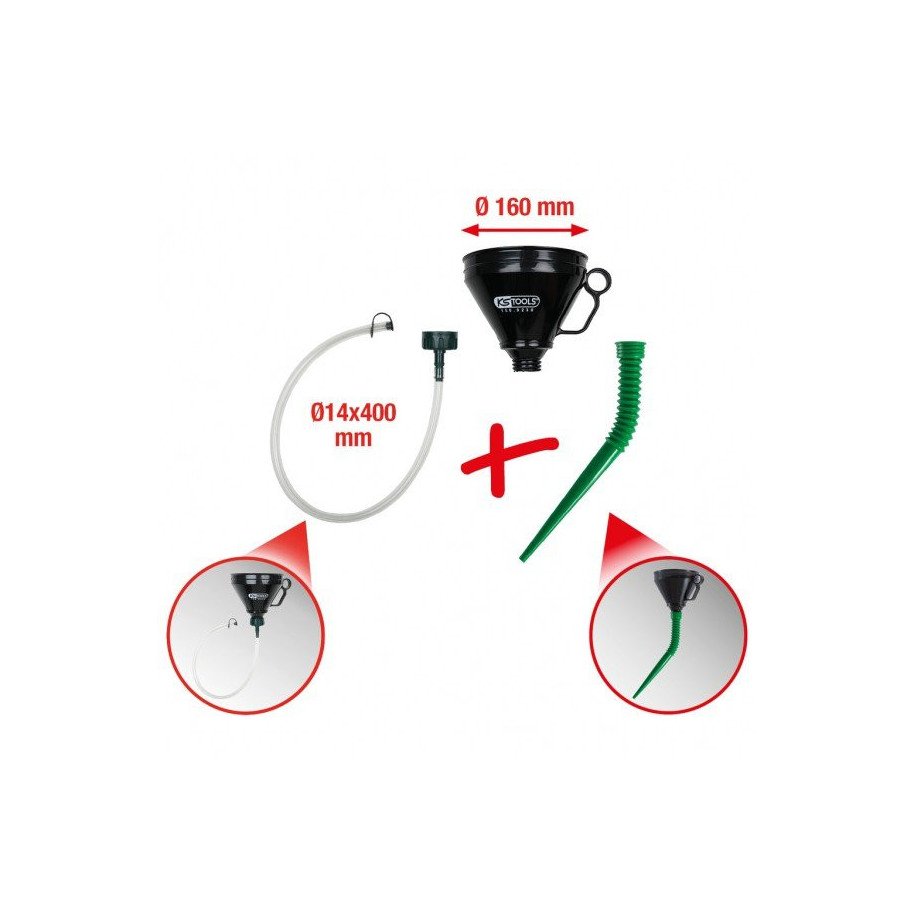 KS TOOLS Universāls piltuvju komplekts, 3 -daļīgs