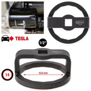 KS TOOLS 1/2" eļļas filtra atslēga, Tesla modeļiem, Ø 63,8 mm, 14 kantis