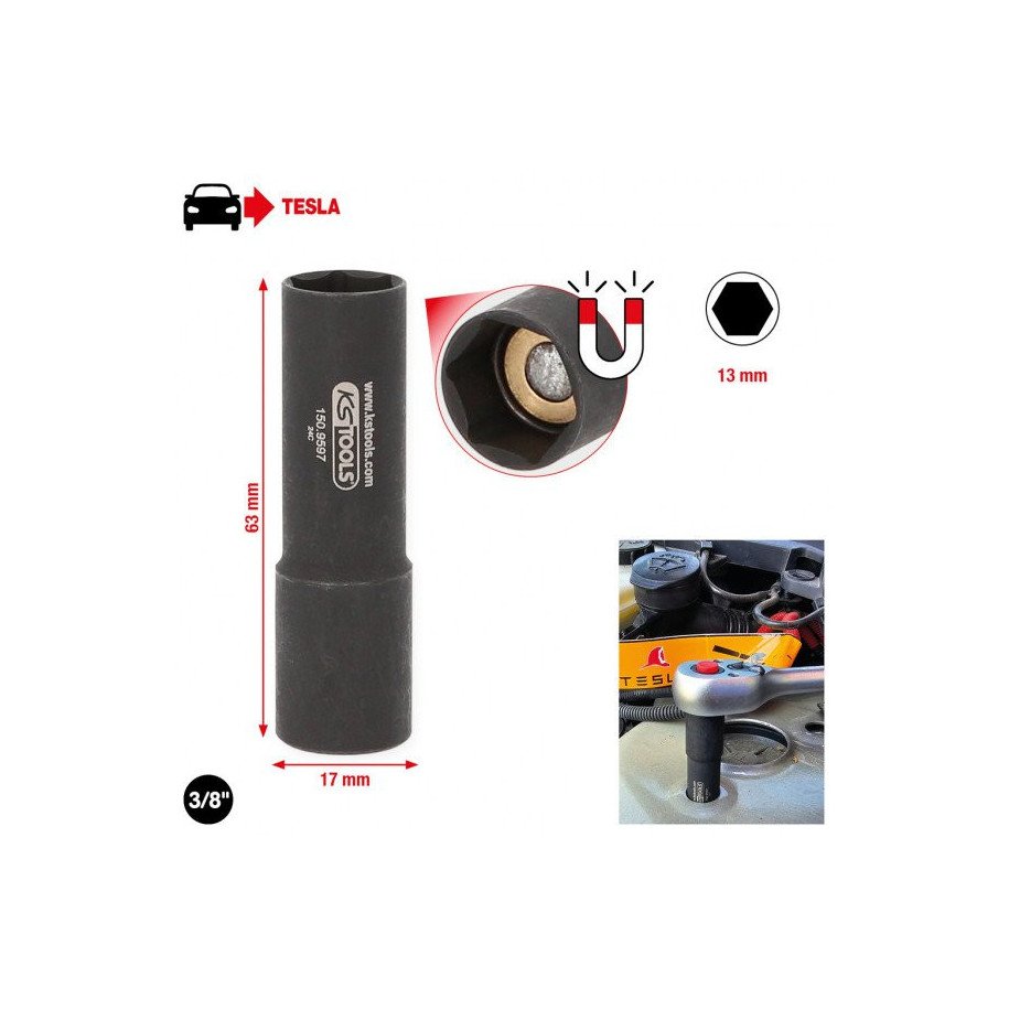 KS TOOLS 3/8" Amortizatoru instruments Tesla, magnētisks