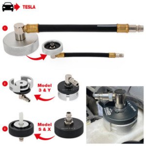 KS TOOLS Tesla bremžu atgaisošanas adapteru komplekts, 3gab.