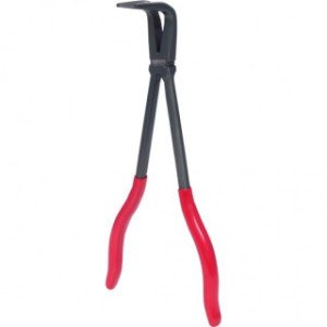 KS TOOLS Plakanās apaļknaibles, 90° ieliektas, XL, 270mm