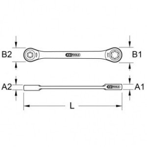 KS TOOLS GEARplus, E14xE18 Torx E divpusējā sprūdratu atslēga