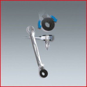 KS TOOLS GEARplus Mini 1/4"x1/4" pārslēdzama uzgaļu sprūdratu atslēga