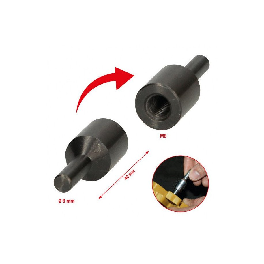 KS TOOLS 6mm Adapteris ar vītni, tīrīšanas ripām