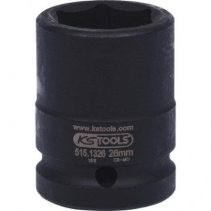 KS TOOLS 3/4" 26mm, 6-kanšu triecienmuciņa, īsa
