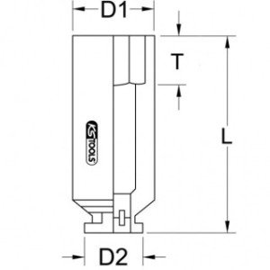 KS TOOLS 3/4" 18mm, 6-kanšu triecienmuciņa, gara 90mm
