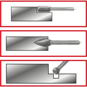 KS TOOLS Cietmetāla frēzes uzgaļu komplekts, tērauda kastītē, 3-daļīgs