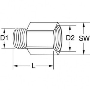 KS TOOLS G1/4" ārējā vītne x G3/8" iekšējā vītne, Misiņa pneimo savienojuma pāreja