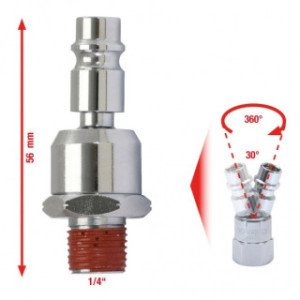 KS TOOLS 1/4" pneimo savienojums ar šarnīru, 56mm