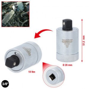 KS TOOLS 3/8", 18 Nm, griezes momenta ierobežotājs aizdedzes svecēm