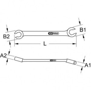KS TOOLS  10x11mm, Divpusēja atvērtā gredzenatslēga, ieliekta, 6 kantis