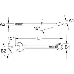 KS TOOLS  34mm kombinētā uzgriežņu atslēga, ieliekta
