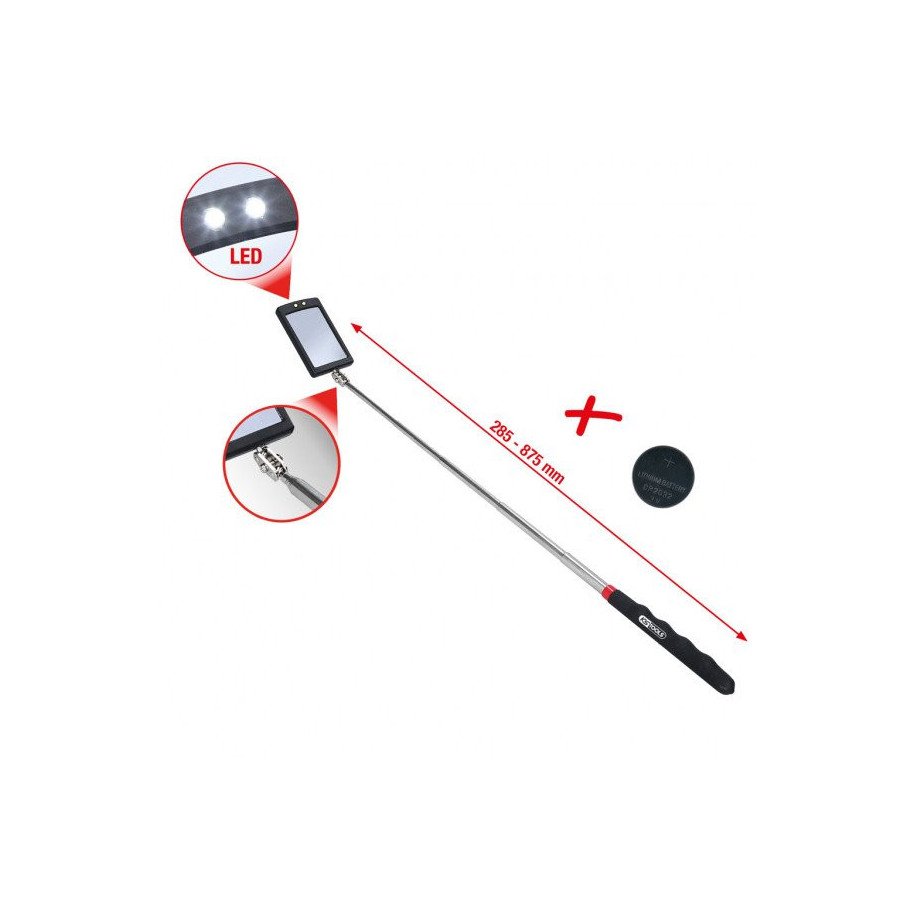 KS TOOLS Inspekcijas spogulis ar apgaismojumu