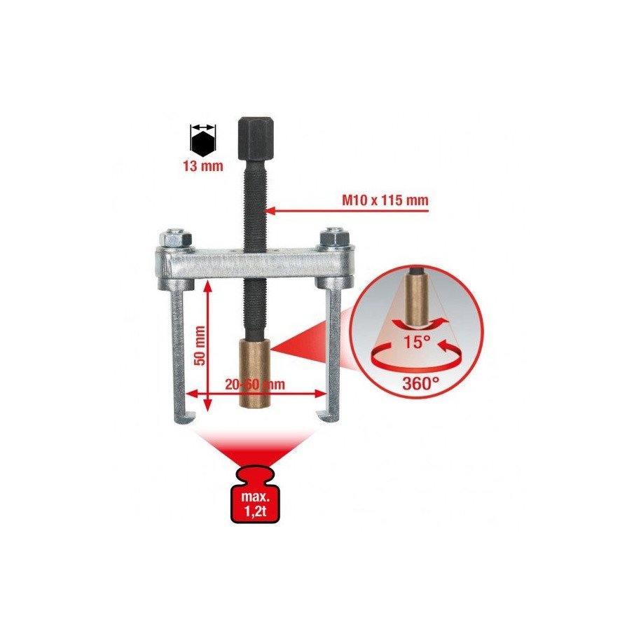 KS TOOLS 20-60mm, Vējstiklu tīrītāju novilcējs, ar 2 svirām