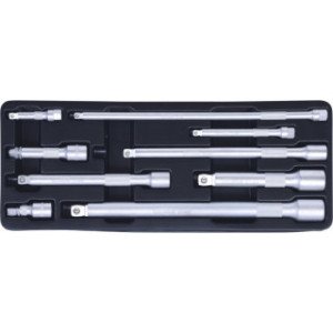 KS TOOLS 1/4", 3/8", 1/2", Muciņu pagarinājumu komplekts, 9-daļīgs