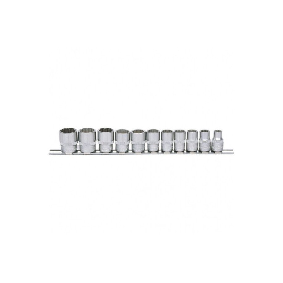 KS TOOLS 3/8" 8-19mm muciņu komplekts, 12 kantis, 11-daļīgs
