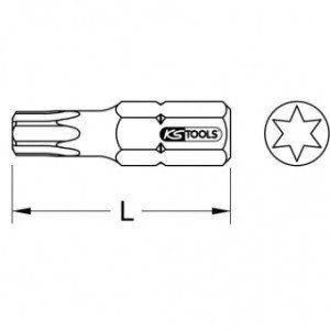 KS TOOLS 1/4" uzgalis Torx T27, 25mm