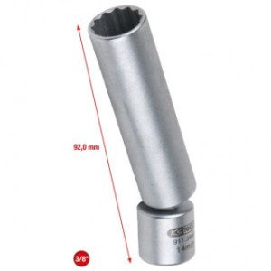 KS TOOLS 3/8" 14mm speciālā svečatslēga, ar šarnīru, BMW modeļiem