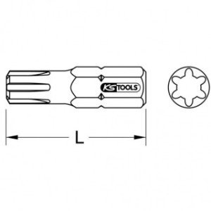 KS TOOLS 1/4" M6 RIBE uzgalis, 25mm