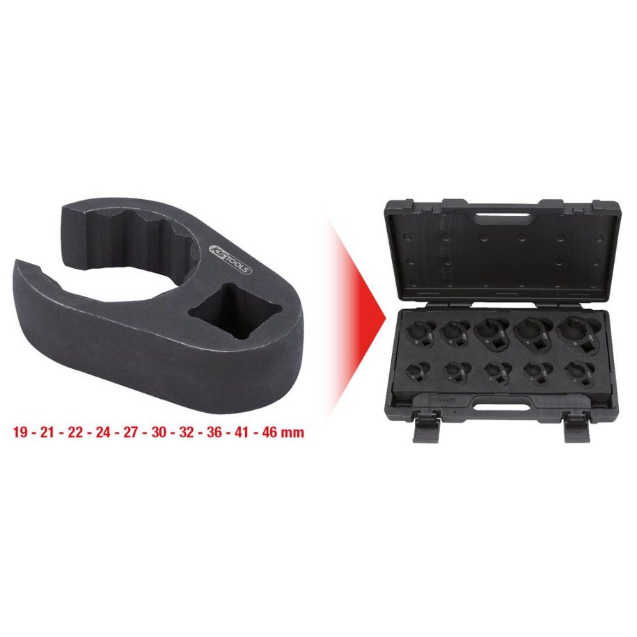 KS TOOLS Atslēgu komplekts, SW 19-46mm, 12-kantis, 10-daļīgs