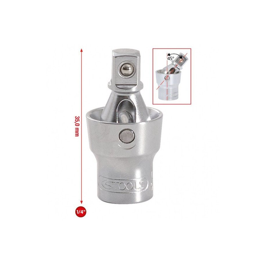 KS TOOLS 1/4" Power lodveida šarnīrs