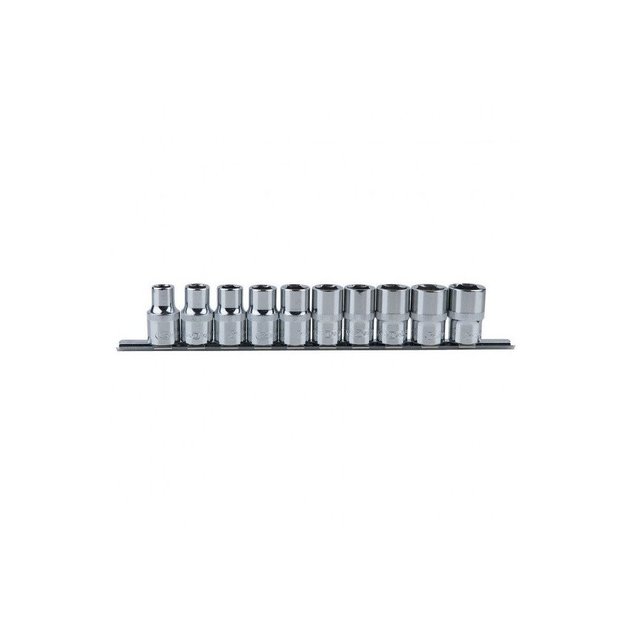 KS TOOLS 1/2" CHROMEplus muciņu komplekts, 6-kanšu , 10-daļīgs