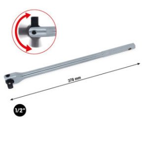 KS TOOLS 1/2" CHROMEplus atslēga/svira ar šarnīru, 378mm