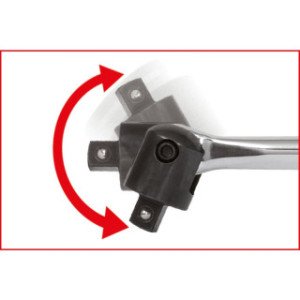 KS TOOLS 1/2" CHROMEplus atslēga/svira ar šarnīru, 460mm