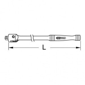 KS TOOLS 3/8" CHROMEplus atslēga/svira ar šarnīru, 450mm