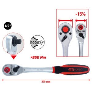 KS TOOLS 1/2" Monster pārslēdzama sprūdatslēga, 100 zobi