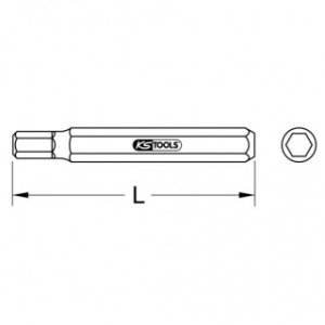 KS TOOLS 10mm, 4mm HEX uzgalis, iekšējais seškantis, 75mm