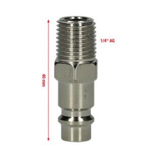 KS TOOLS Pneimo caurules uzgalis, 1/4" ārējā vītne, Eiropa