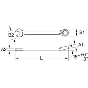 Brilliant Tools 17mm Kombinētā atslēga ar sprūdratu, pārslēdzama