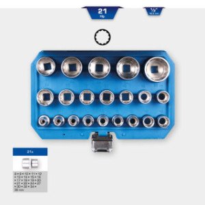 Brilliant Tools 1/2”, 8-36mm muciņu komplekts, īsais, 12 - kanšu, 21-daļīgs