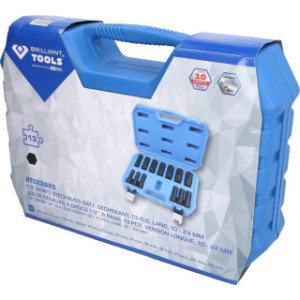 Brilliant Tools 1/2", 10 - 24mm triecienmuciņu komplekts, garas, 6-kantis, 13 daļas