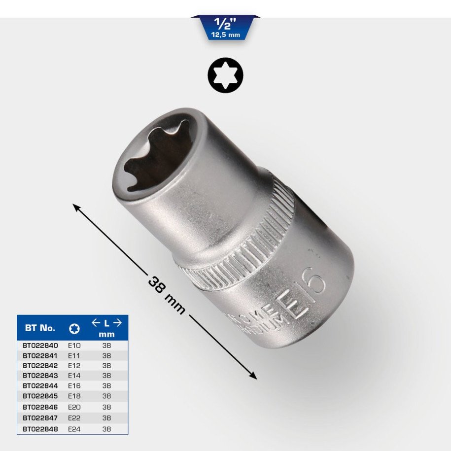 Brilliant Tools 1/2", E18 TORX-E muciņa
