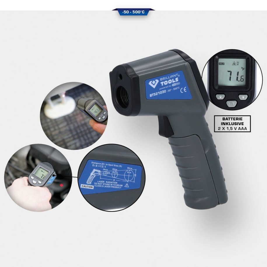 Brilliant Tools Infrasarkanais termometrs, -50° - 500°