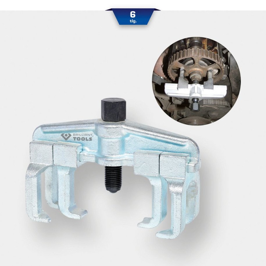 Brilliant Tools Sadales vārpstas piedziņas zobrata novilcēja komplekts, 6-daļīgs
