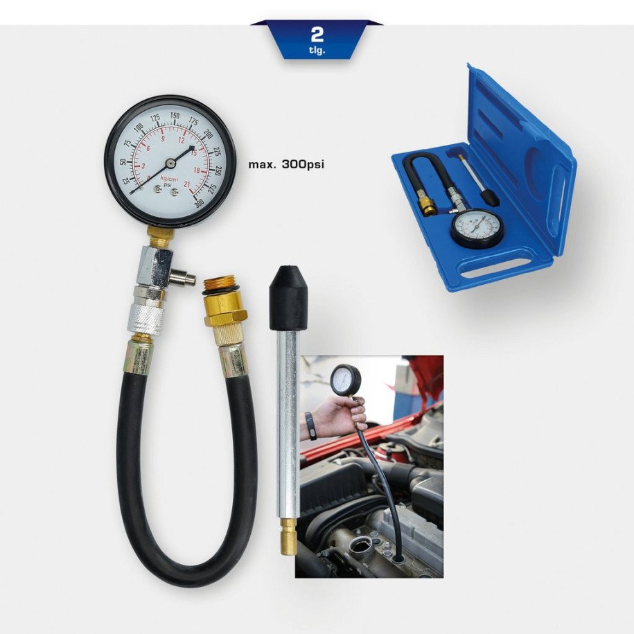 Brilliant Tools Kompresijas testa komplekts benzīna dzinējiem, 2 daļīgs