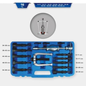 Brilliant Tools Iekšējo gultņu izvilcēju komplekts, 16 daļīgs