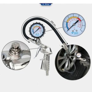 Brilliant Tools Gaisa pistole ar manometru, 0-16 bar