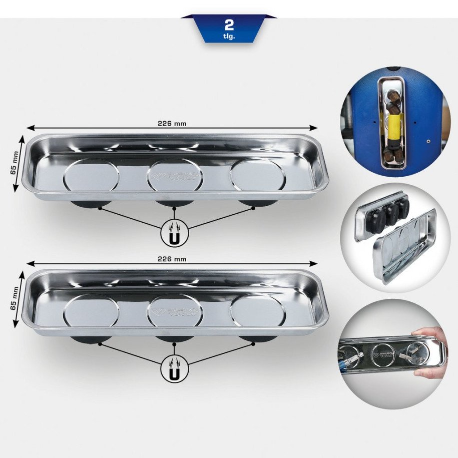 Brilliant Tools Trauks ar magnētu no nerūsējoša tērauda, 65 x 226 mm, 2 gab